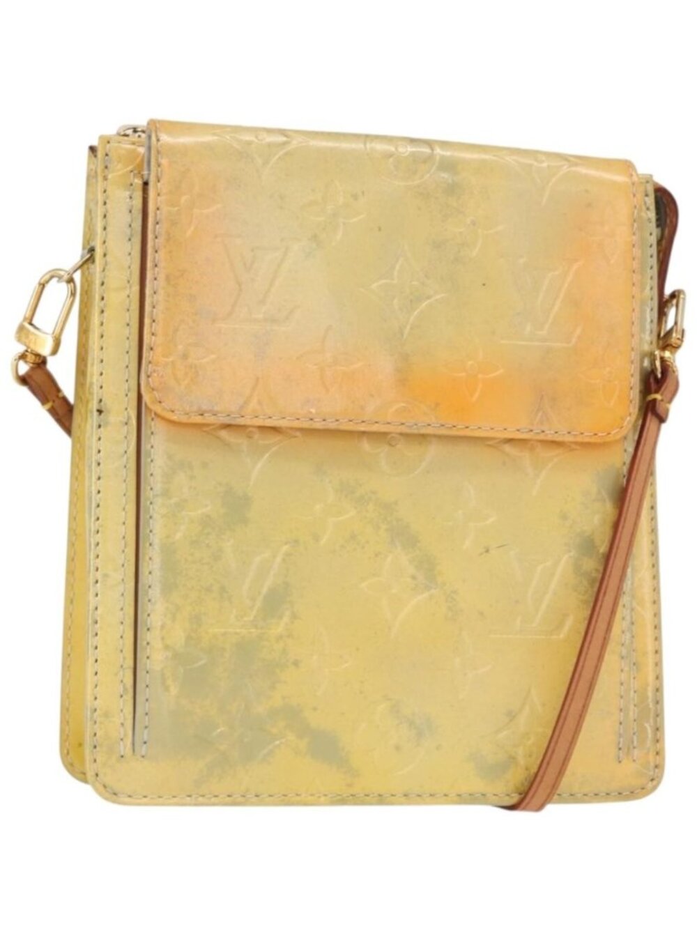 LOUIS VUITTON Monogram Vernis Motto Accessory Pouch Gris M91030